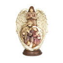 Distressed Cream Holy Family 10.25 x 7 Resin Decorative Tabletop Figurine
