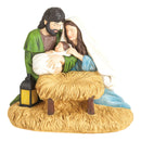 Holy Family Sitting on Golden Hay LED 4.5 x 5 Resin Decorative Tabletop Figurine