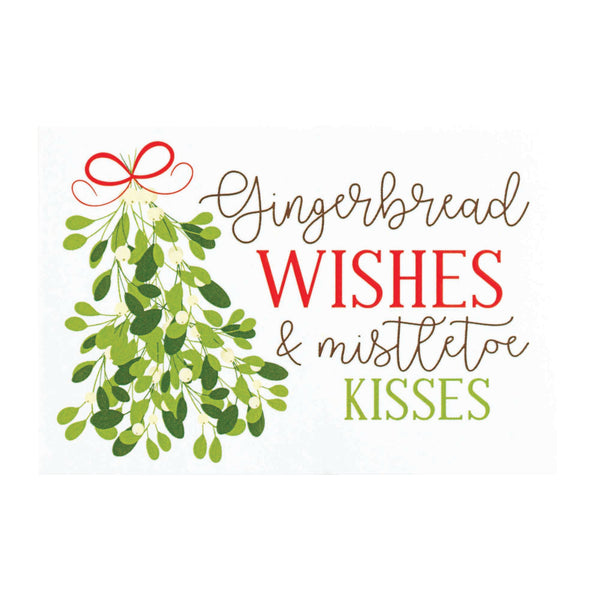 Gingerbread Wishes Mistletoe Kisses Green 4 x 3 Paper Itty Bitty Bookmark