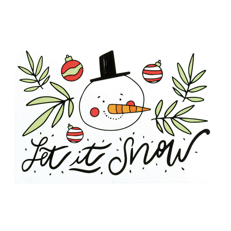 Let It Snow White Snowman 2 x 3 Paper Itty Bitty Bookmark