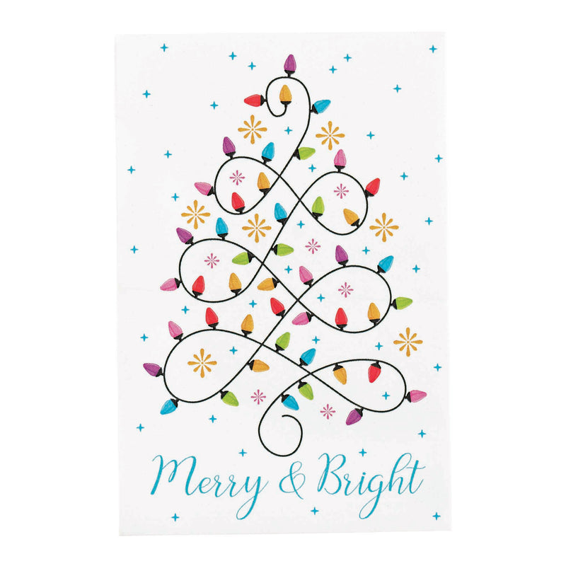 Merry and Bright Tree with Colorful Lights 4 x 3 Paper Itty Bitty Bookmark