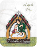 Dicksons Jesus is The Reason Holy Family 1.5 Inch Metal Color Epoxy Christmas Nativity Lapel Pin