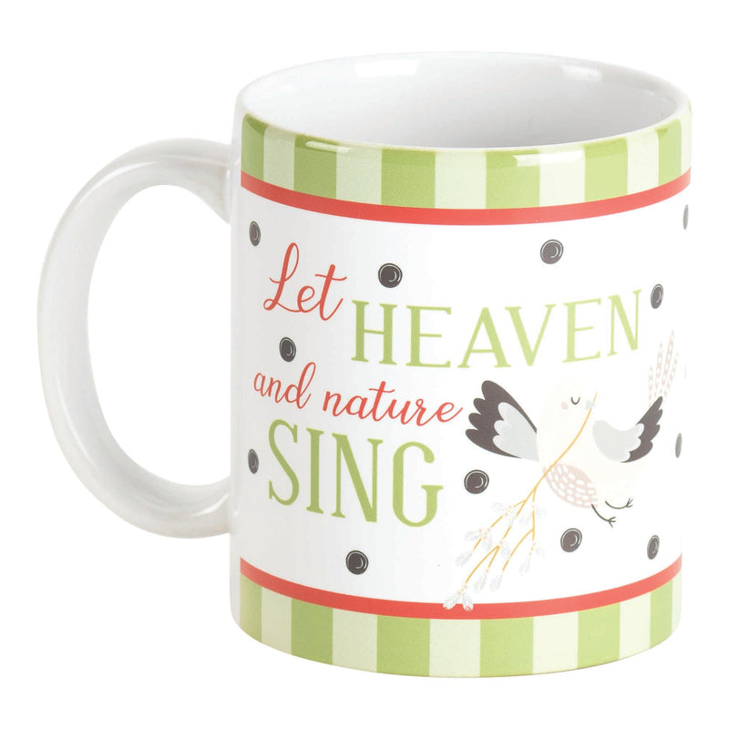 Heaven and Nature Sing Green Stripe 11 ounce Ceramic Cafe Coffee Tea Cup Mug