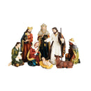 Antiqued Colorful Nativity 8 x 3.5 Resin Decorative Tabletop Figurine Set 8