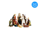 Antiqued Colorful Nativity 8 x 3.5 Resin Decorative Tabletop Figurine Set 8