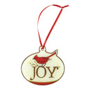 Dicksons Oval Brushed Bronze Tone Joy Cardinal 3 inch Metal Decorative Christmas Ornament