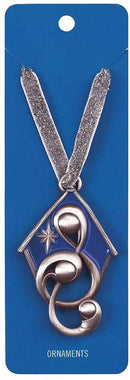 Holy Family in Treble Clef with Creche 1.5 x 2.5 Metal Christmas Nativity Ornament