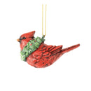 Distressed Red Cardinal with Wreath 2 x 3 Resin Decorative Hanging Ornament