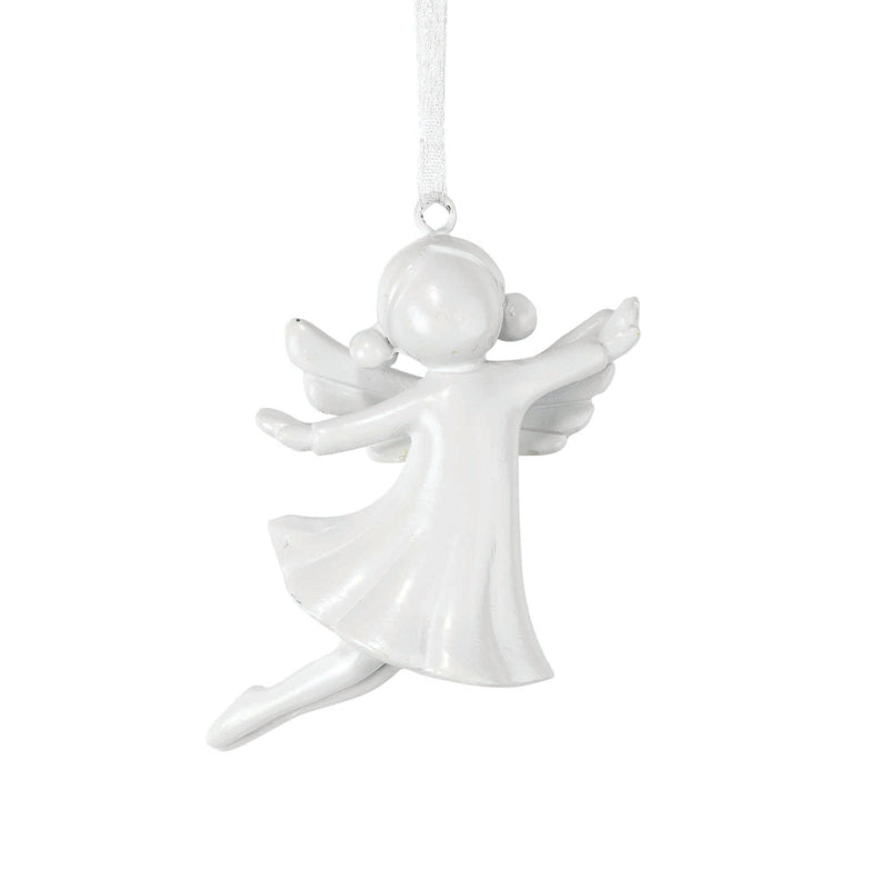 Creamy White Flying Angel 3 x 2 Resin Decorative Hanging Ornament