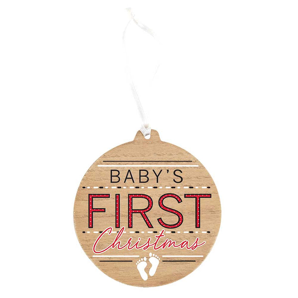 Infant First Holiday Red Footprint 4.25 x 4 MDF Decorative Hanging Ornament