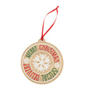 Distressed Brown Merry Special Delivery Round 4.25 x 4 MDF Decorative Hanging Ornament