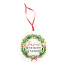 Reason for the Season Green Holy Wreath 4.25 x 4 MDF Decorative Hanging Ornament