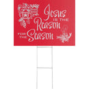 Dicksons Jesus is The Reason for The Season Cranberry 24 x 18 Coroplast Christmas Yard Sign