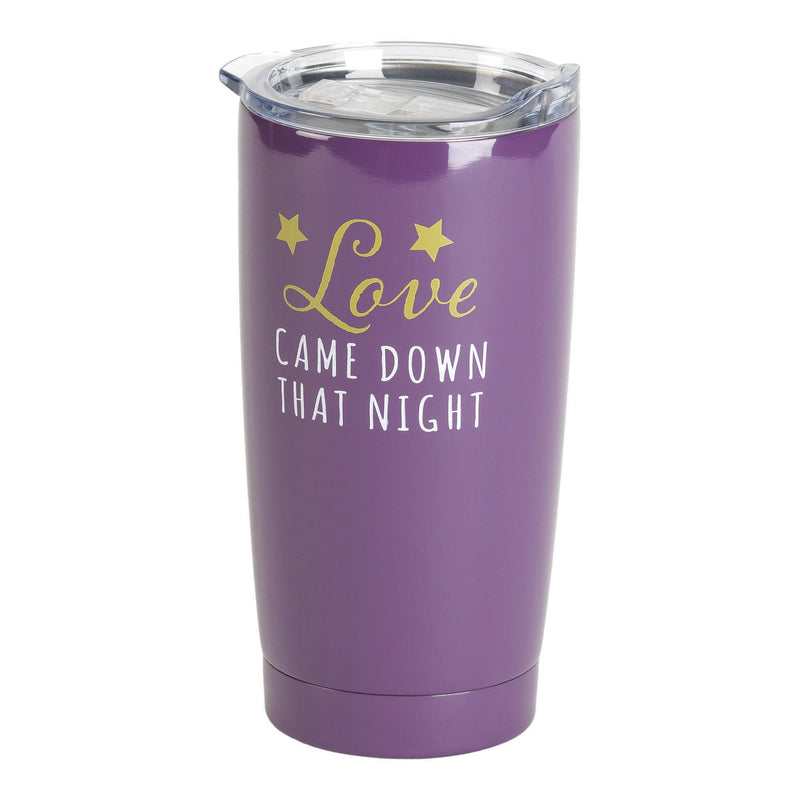 Love Came Down Lilac Purple 20 ounce Stainless Steel Coffee Mug Tumbler with Lid