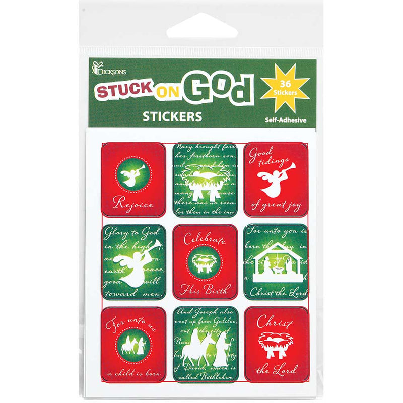 Stuck On God Christmas Designs Stickers (216 Stickers) Bulk