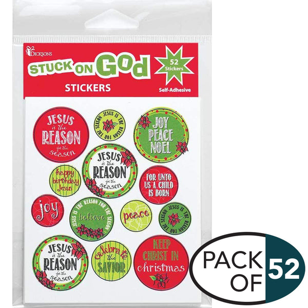Dicksons Stuck On God Jesus is The Reason Christmas Children's Stickers Pack of 24 Sheets