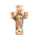 Weathered Sandstone Holy Family 8.25 x 5.25 Resin Decorative Hanging Wall Cross