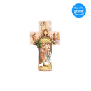 Weathered Sandstone Holy Family 8.25 x 5.25 Resin Decorative Hanging Wall Cross