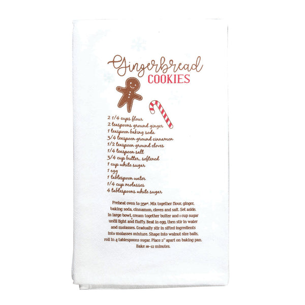 Gingerbread Cookies White 18 x 22 Cotton Decorative Hanging Hand Tea Towel Flour Sack