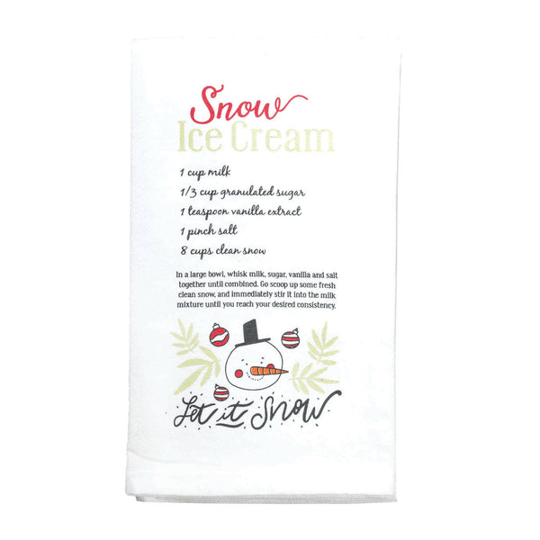 Snow Ice Cream White 22 x 22 Cotton Decorative Hanging Hand Tea Towel Flour Sack