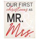 Our First Mr. and Mrs. Red 9.5 x 7.75 MDF Decorative Hanging Wall Sign Art