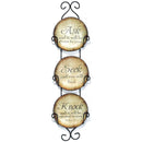 Ask, Seek, Knock Ceramic Mini Wall Plates With Metal Display Rack, Set of 3
