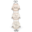 Dicksons We Open Our Home Ceramic Mini Wall Plates with Metal Display Rack, Set of 3