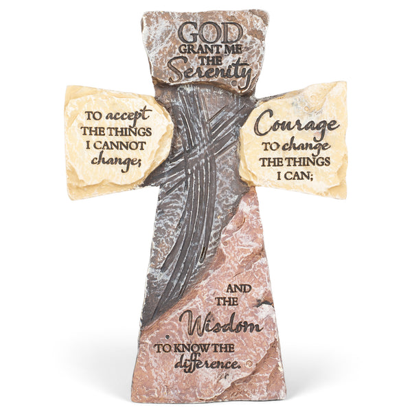 Dicksons God Grant Me The Serenity Stone 5 Inch Resin Tabletop Cross