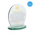 Dicksons 50th Wedding Anniversary Yellow 6 x 6.5 Glass Table Top Sign Plaque
