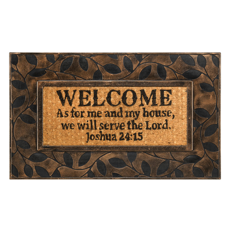 Dicksons Joshua 24:15 Serve Lord Natural Brown 18 x 30 Inch Rubber & Coir Anti Slip Doormat