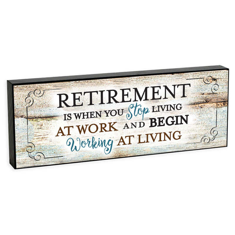 Elanze Designs Retirement Congratulations 8 x 3 Wood Double Sided Table Top Sign Plaque