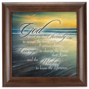 Elanze Designs Serenity Prayer Ocean Waves Verona Mocha Wood Finish 12 x 12 Framed Art Wall Plaque
