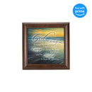 Elanze Designs Serenity Prayer Ocean Waves Verona Mocha Wood Finish 12 x 12 Framed Art Wall Plaque