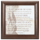 Elanze Designs Full Armor of God Verona Mocha Wood Finish 12 x 12 Framed Art Wall Plaque