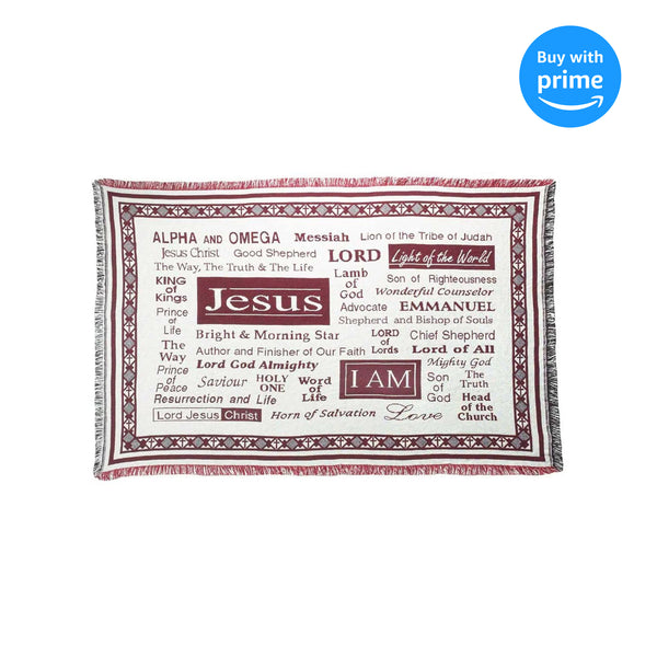 Dicksons Names of Jesus Christ Red and Cream 36 x 48 All Cotton Petite Throw Blanket