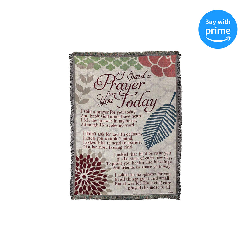 Dicksons Said a Prayer for You Botanical 52 x 68 All Cotton Tapestry Throw Blanket