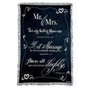 Dicksons Mr. and Mrs. 1 Peter 4:8 Black and White 52 x 68 All Cotton Tapestry Throw Blanket
