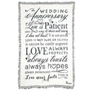Dicksons Wedding Anniversary 1 Corinthians 13 White 48 x 68 All Cotton Tapestry Throw Blanket