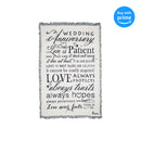 Dicksons Wedding Anniversary 1 Corinthians 13 White 48 x 68 All Cotton Tapestry Throw Blanket
