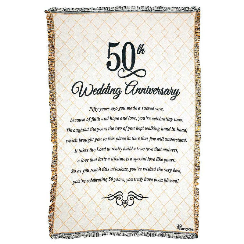 Dicksons 50th Wedding Anniversary Poem 48 x 68 All Cotton Tapestry Throw Blanket