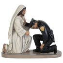 Praying Police Officer with Jesus 5 x 6 Resin Decorative Tabletop Figurine