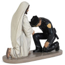 Praying Police Officer with Jesus 5 x 6 Resin Decorative Tabletop Figurine