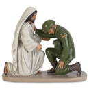 Praying Soldier with Jesus 5 x 6 Resin Decorative Tabletop Figurine