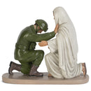 Praying Soldier with Jesus 5 x 6 Resin Decorative Tabletop Figurine