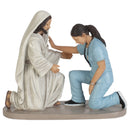 Praying Nurse with Jesus 5 x 6 Resin Decorative Tabletop Figurine