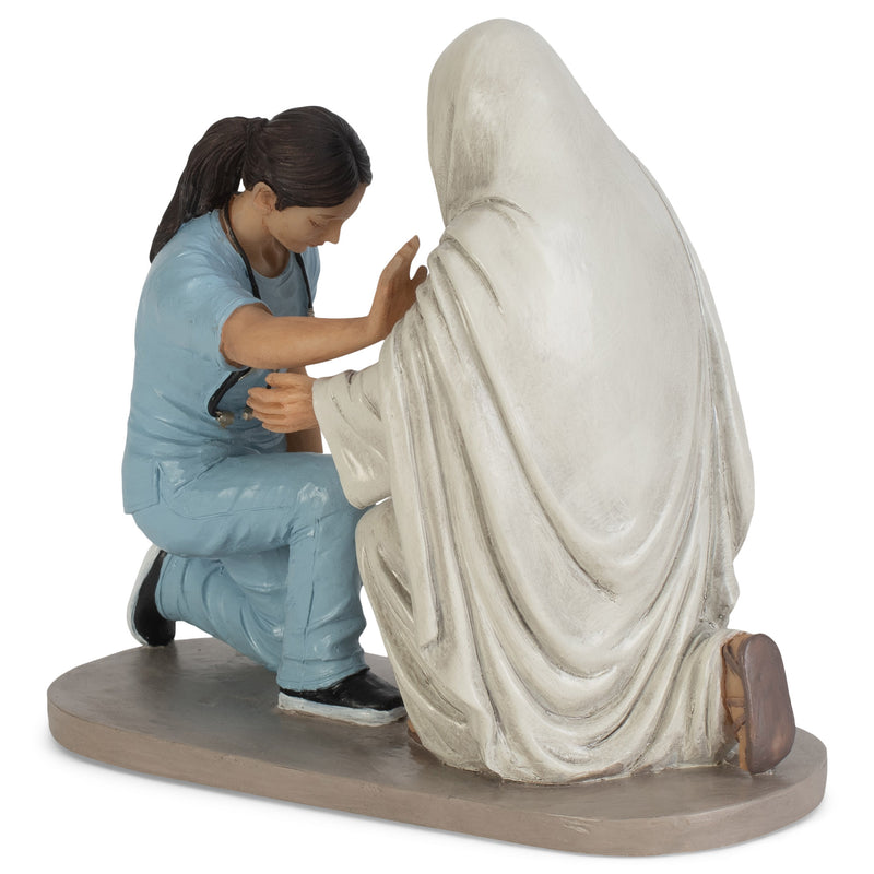 Praying Nurse with Jesus 5 x 6 Resin Decorative Tabletop Figurine