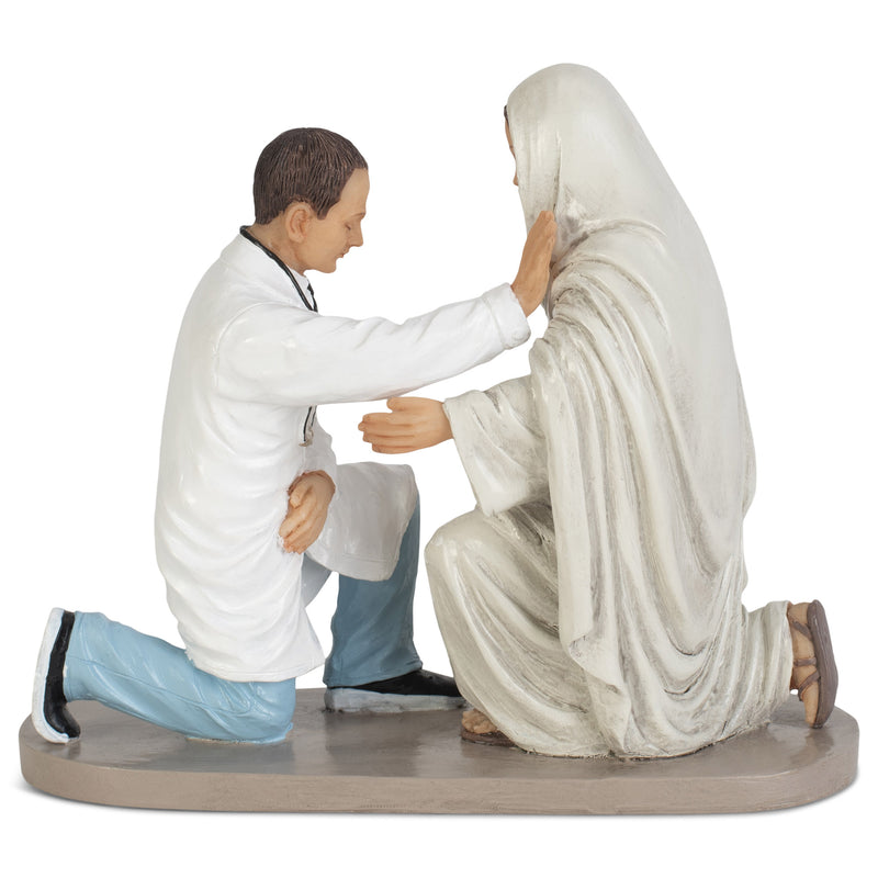Praying Doctor with Jesus 5 x 6 Resin Decorative Tabletop Figurine