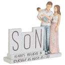 Always Believe In Yourself Mom Dad Son 5 x 7 Resin Decorative Tabletop Figurine