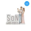 Always Believe In Yourself Mom Dad Son 5 x 7 Resin Decorative Tabletop Figurine