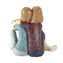 Embracing Sisters Sitting 5 x 5 Resin Decorative Tabletop Figurine